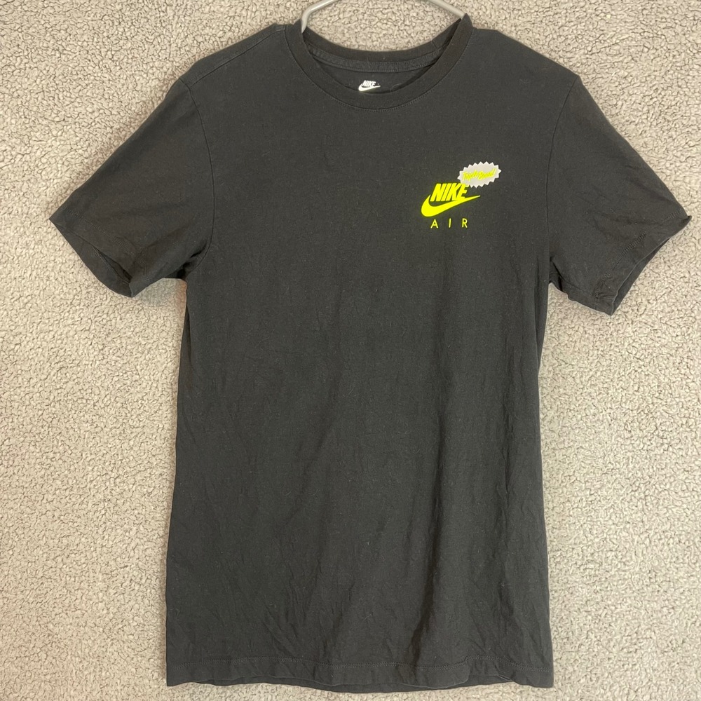 Nike N2 Air Mens Small Black Neon Air Max 90 Green‎ Graphic T-Shirt Top